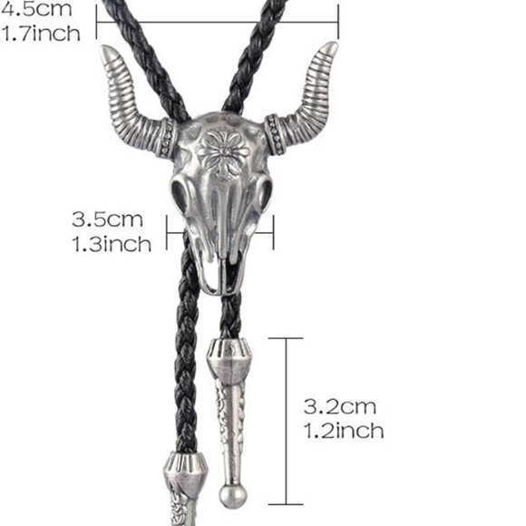 Amazon.com: Western Vintage Bolo Tie for Men - Cow Skull  Men‎ Western Cowboy Bolo Tie Skull Silver Finish